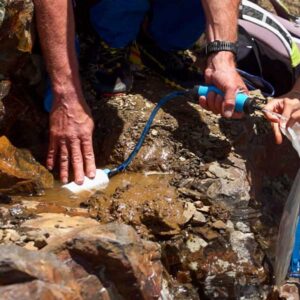 Pure drinking water from any source.