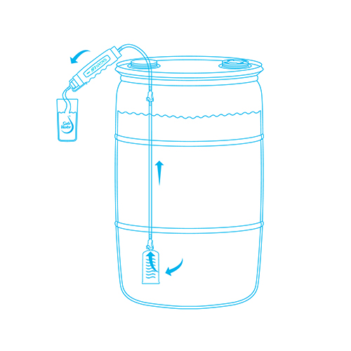 sagan life aquadrum with hand spray pump line drawing how it works