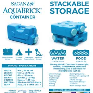AquaBrick Water and Food Storage Container - Aqua Brick Container