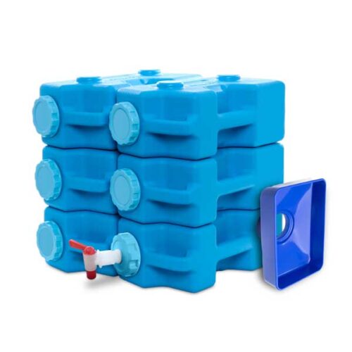 sagan life aquabrick storage container 6pack with spigot and funnel
