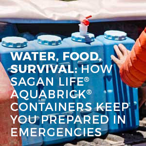 sagan life aquabrick blog Water, Food, Survival: How Sagan Life® AquaBrick® Containers Keep You Prepared in Emergencies survival food storage containers featured