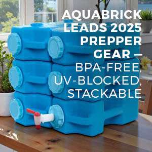 AQUABRICK LEADS 2025 PREPPER GEAR — BPA-FREE, UV-BLOCKED, STACKABLE