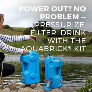 POWER OUT? NO PROBLEM — PRESSURIZE, FILTER, DRINK WITH THE AQUABRICK KIT