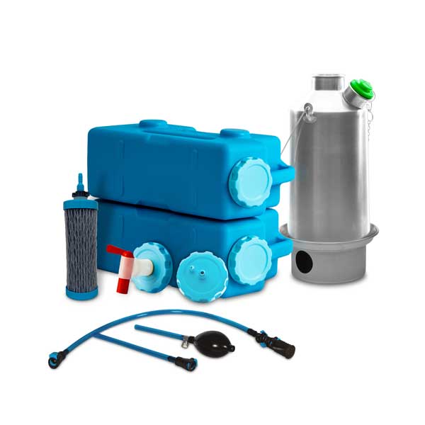 The complete kit to boil and purify water during an emergency.