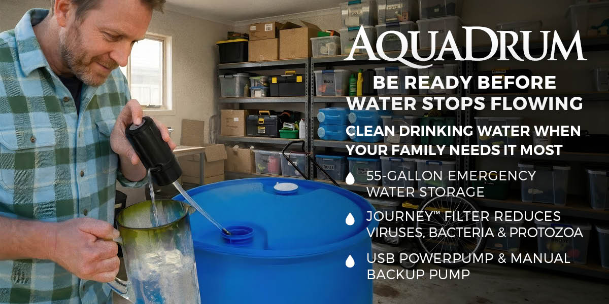sagan life aquadrum 55 gallon drum water purification system for emergencies and long term water storage